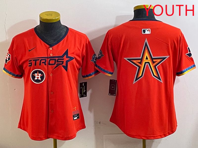Youth Houston Astros Blank Orange Fourth generation Joint Name 2025 Nike MLB Jersey style 6